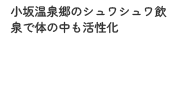 小坂温泉郷のシュワシュワ飲泉で体の中も活性化