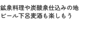 鉱泉料理や炭酸泉仕込みの地ビール下呂麦酒も楽しもう