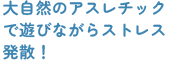 大自然のアスレチックで遊びながらストレス発散！