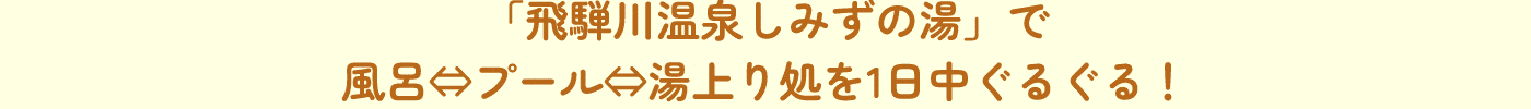 「飛騨川温泉しみずの湯」で風呂⇔プール⇔湯上り処を1日中ぐるぐる！